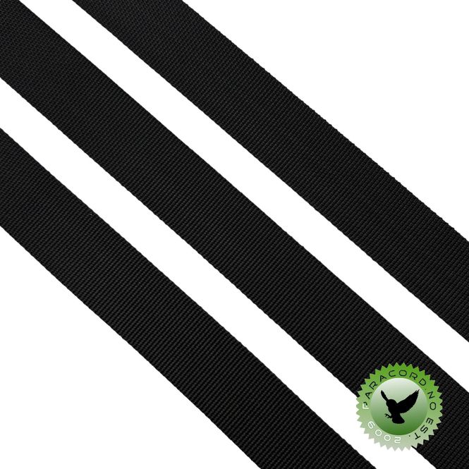 Hovedbilde Vevd bånd 25mm - BLACK