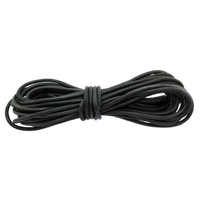 Hovedbilde Rund Lærsnor Sort - 5mm